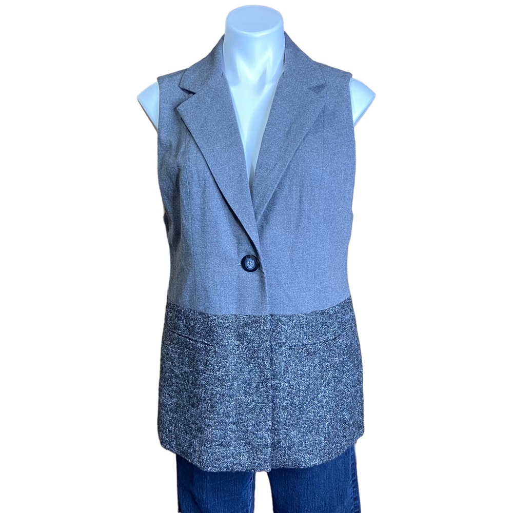 CABI Style 518 Over The Moon Colorblock Vest Gray Medium